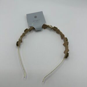 Deepa Gold Beaded Crystal Headband - Handcrafted
